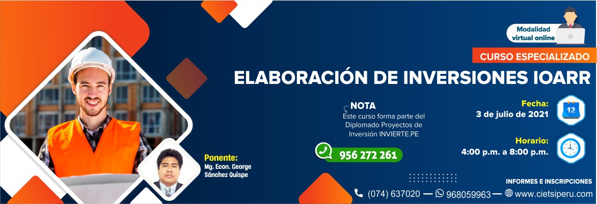 curso especializado elaboraciOn de inversiones ioarr 2021